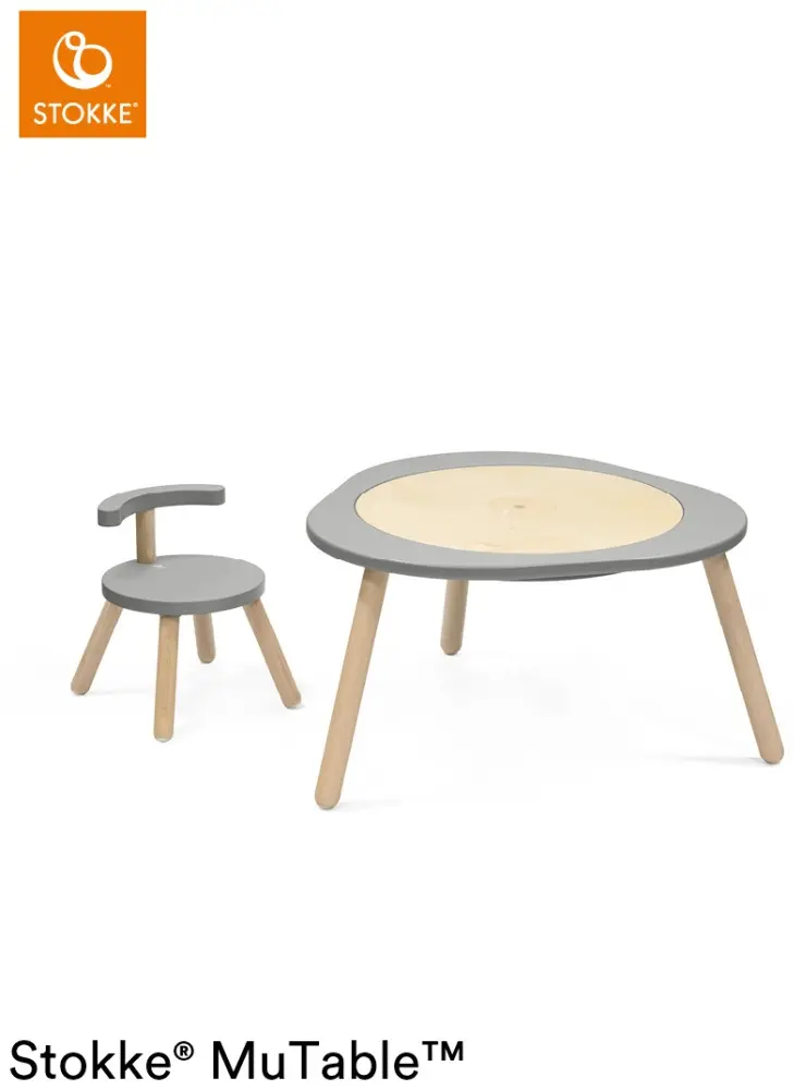 Растущий стульчик Stokke V2 627102, МДФ, массив дерева, металл, 35x35x42 см, серый, коричневый купить,NaN