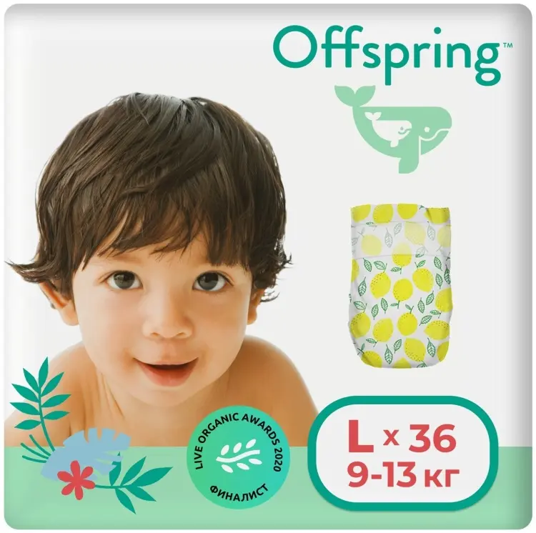 Подгузники Offspring L, 36 шт купить,NaN