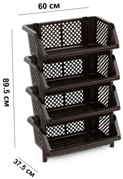 Этажерка универсальная LifeGoods.kz LG48774 60x37.5x89.5 см, пластик купить,NaN