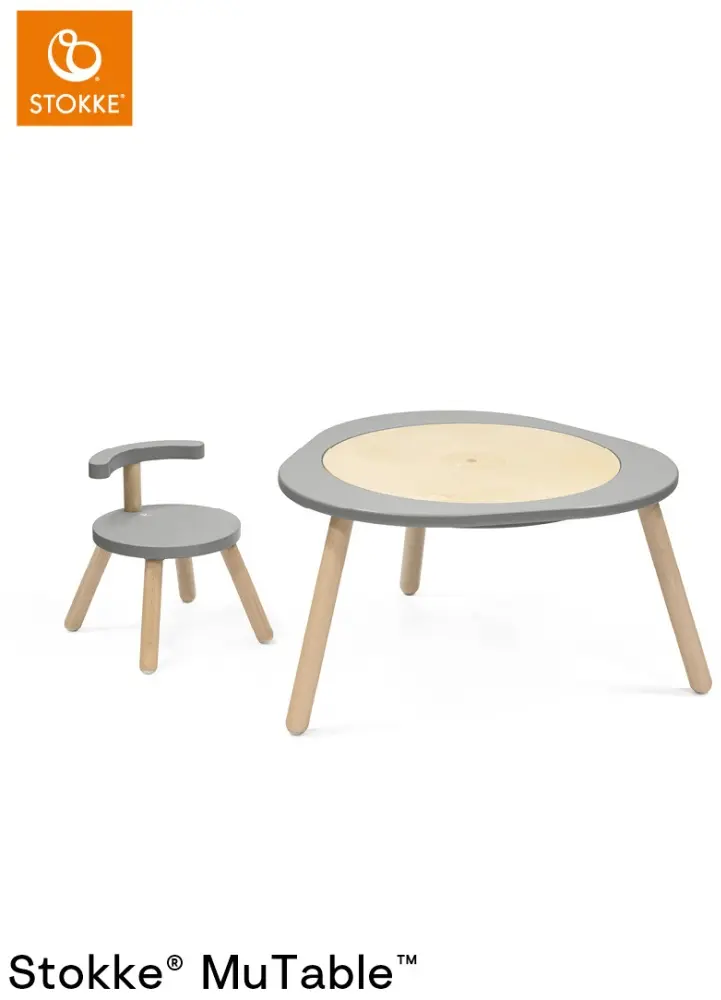 Stokke MuTable 627002+627102 комплект, 82x87x49 см, серый, бежевый