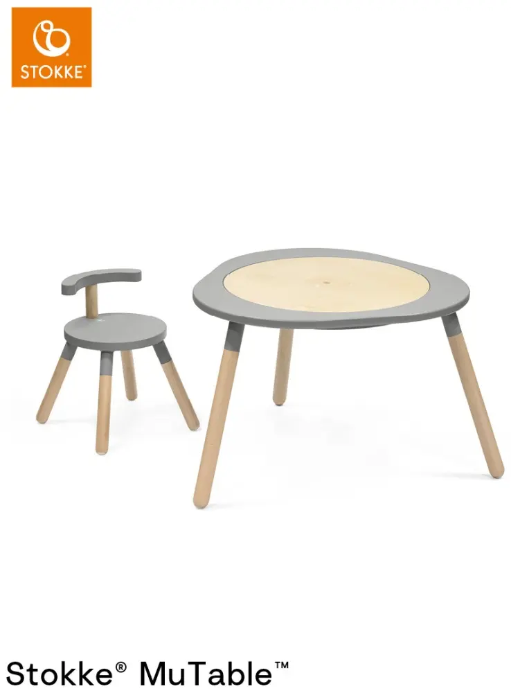 Stokke MuTable 627002+627102 комплект, 82x87x49 см, серый, бежевый