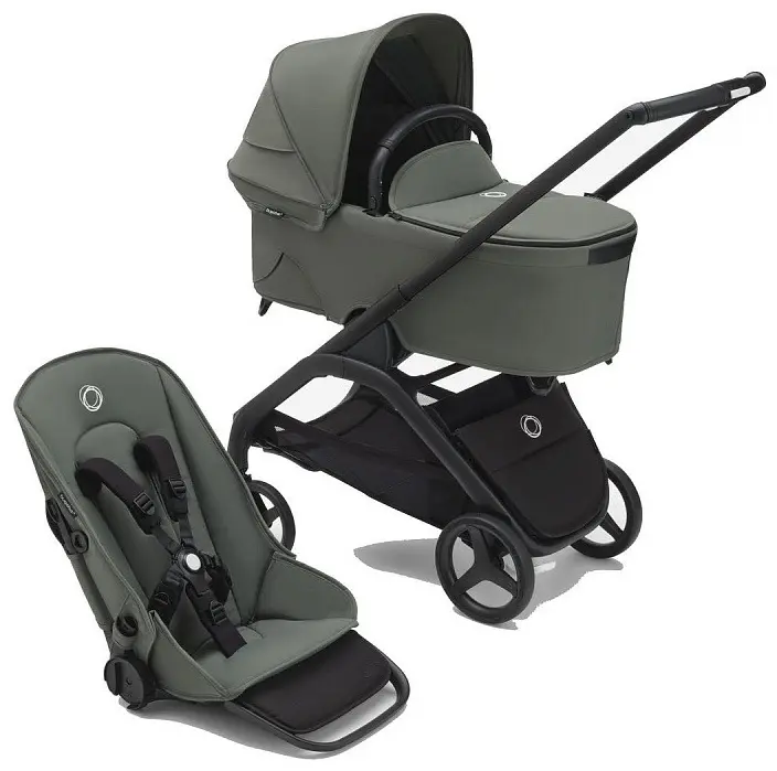 Коляска универсальная 2 в 1 Bugaboo Dragonfly, черный, зеленый