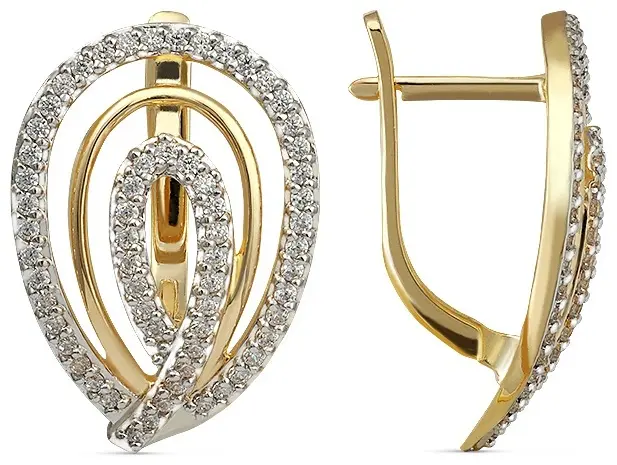 Серьги КРИСТАЛЛ NM12700226773 вес 9.24 г золото, фианит купить,628320