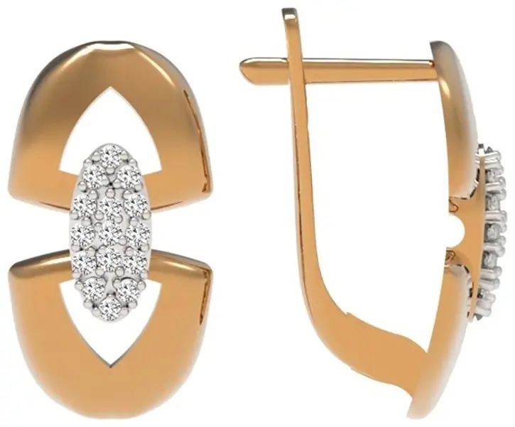 Серьги Династия 020702-1102 вес 2.4 г золото, фианит купить,163200