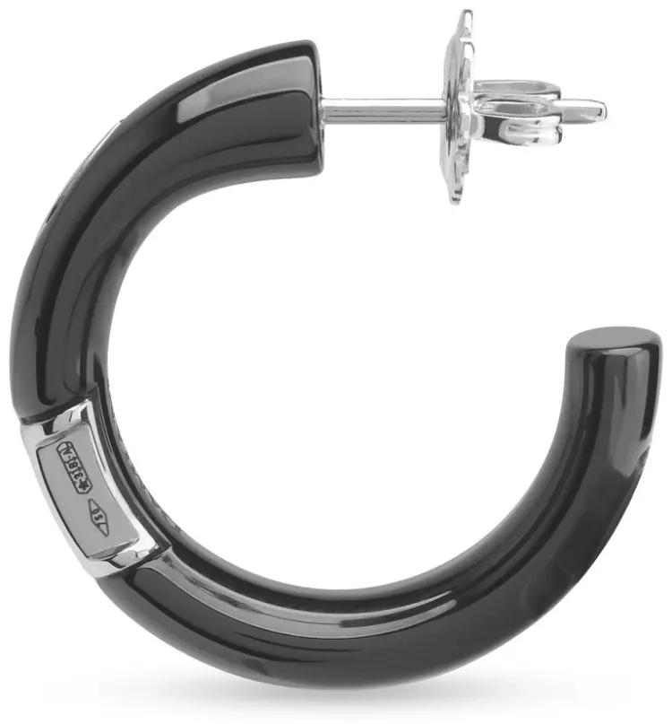 Серьги Damiani 20059340 вес 2.5 г золото, бриллиант, керамика купить,1402000
