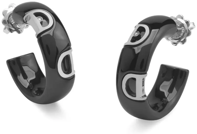 Серьги Damiani 20059340 вес 2.5 г золото, бриллиант, керамика купить,1402000