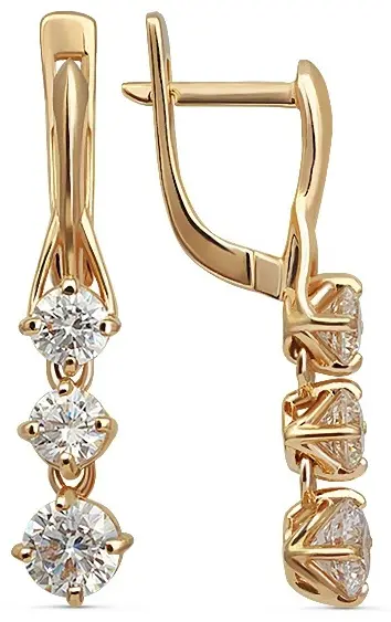 Серьги КРИСТАЛЛ NJ47900226773 вес 4.13 г золото, фианит купить,280840