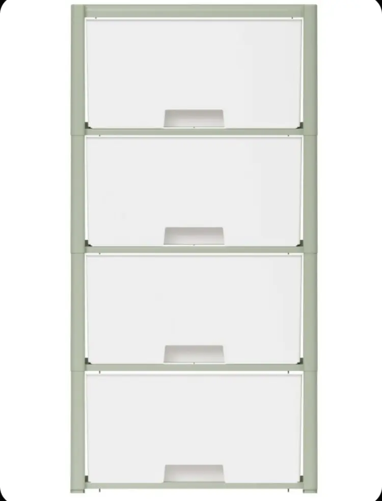 Детский комод Альтернатива М9041, 47x30x94 см, белый, зеленый купить,NaN