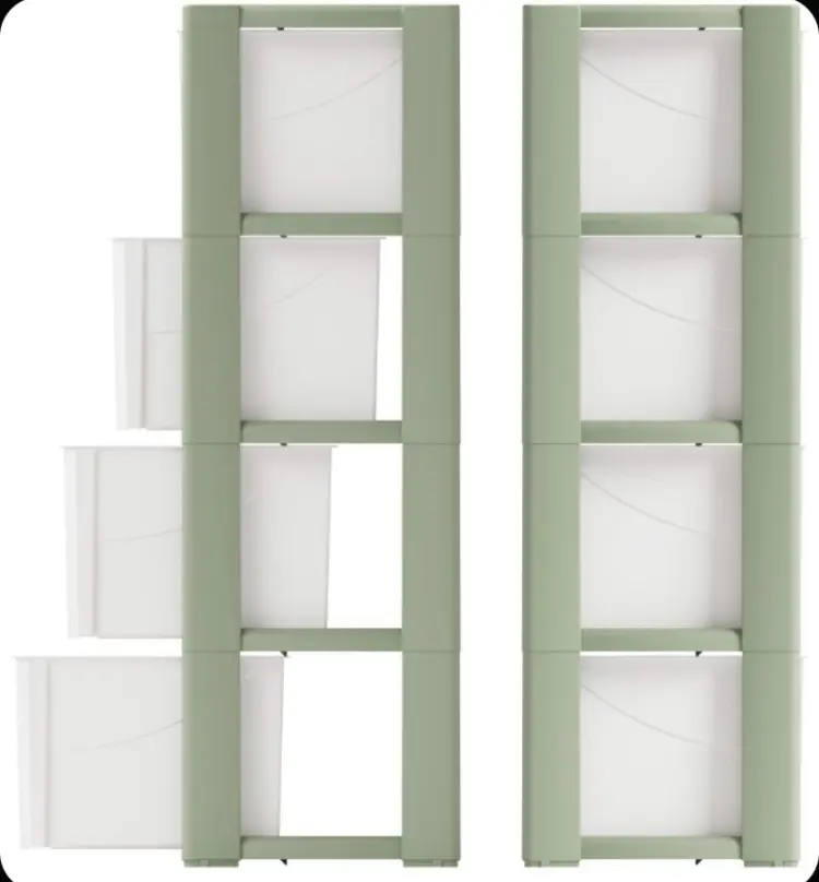 Детский комод Альтернатива М9041, 47x30x94 см, белый, зеленый купить,NaN