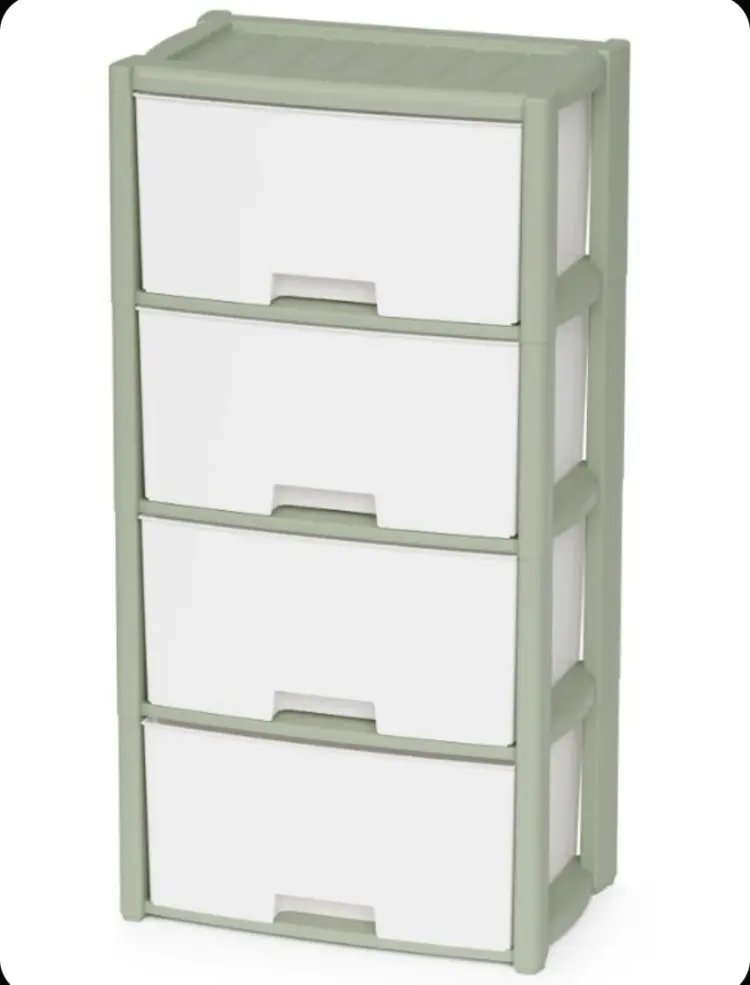 Детский комод Альтернатива М9041, 47x30x94 см, белый, зеленый купить,NaN