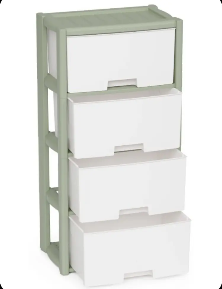 Детский комод Альтернатива М9041, 47x30x94 см, белый, зеленый купить,NaN