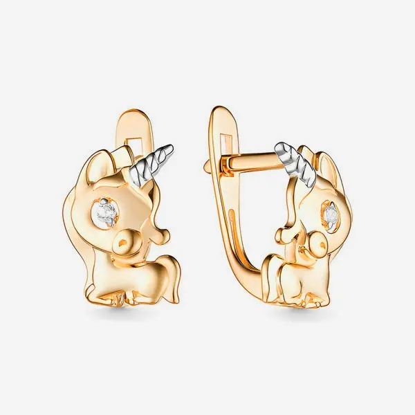 Серьги СОРОКИН 40253300-2 вес 1.95 г золото, фианит купить,132600