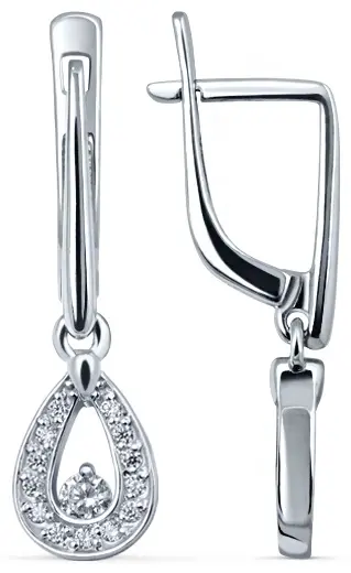 Серьги КРИСТАЛЛ NI99800226773 вес 3.09 г золото, фианит купить,210120