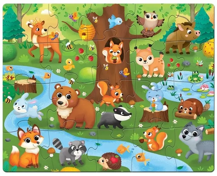 Puzzle Time Лес и его жители напольный 6031129 купить,NaN