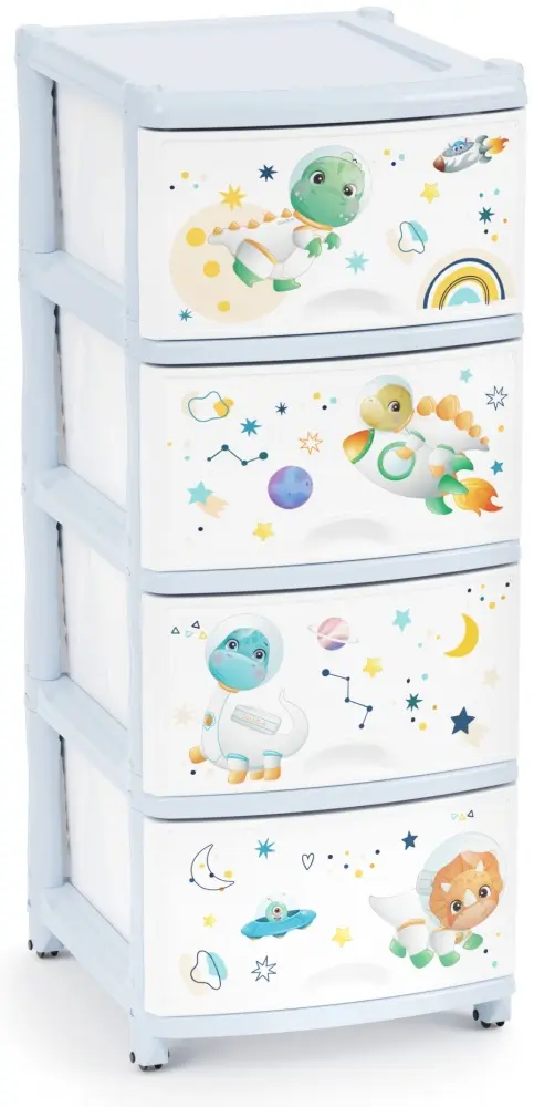 Детский комод Альтернатива М1243, 48x38x98 см, белый, голубой купить,NaN