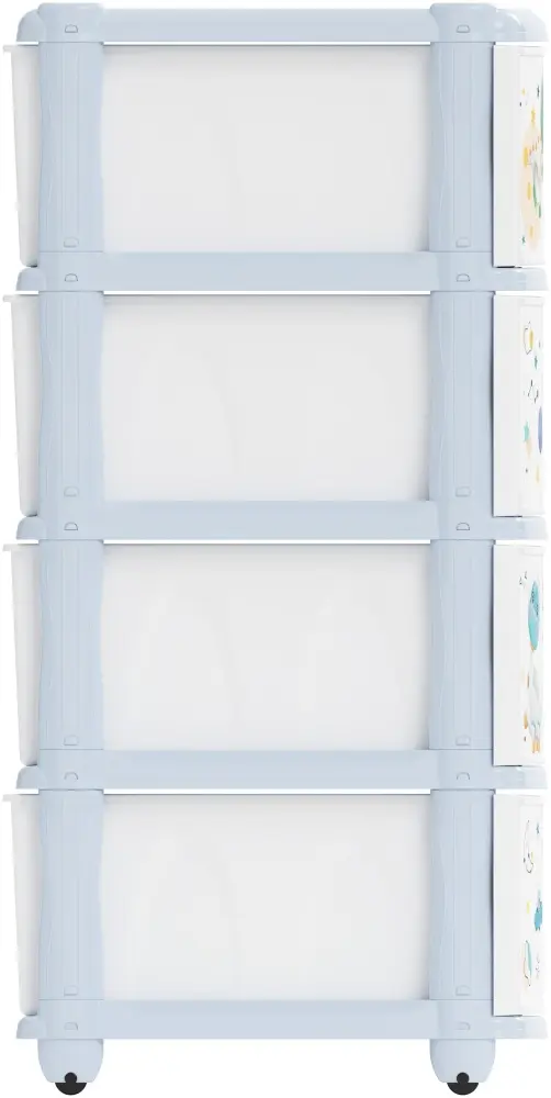 Детский комод Альтернатива М1243, 48x38x98 см, белый, голубой купить,NaN