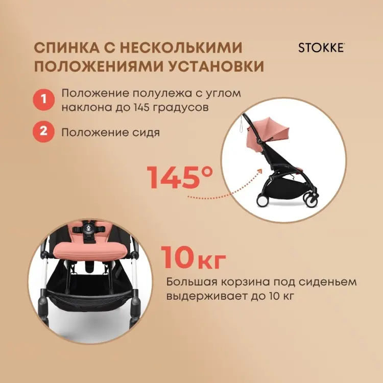 Коляска прогулочная BABYZEN Stokke YOYO3 Strollers, розовый