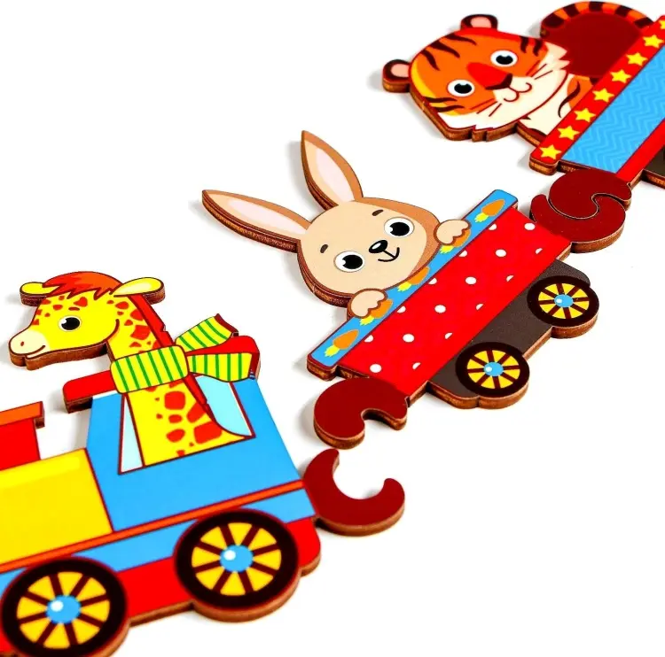 Настольная игра WoodLand Toys Хоровод. Поезд с животными купить,NaN