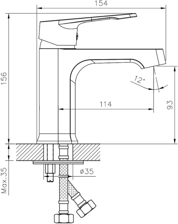 Смеситель для раковины (умывальника) DecoRoom DR23011, однозахватный купить,30560