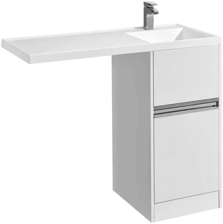 Тумба с раковиной Акватон Лондри 40 R/L, 105x86x50 см, белый купить,NaN