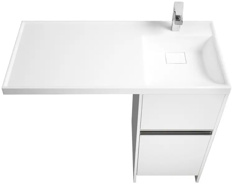 Тумба с раковиной Акватон Лондри 40 R/L, 105x86x50 см, белый купить,NaN