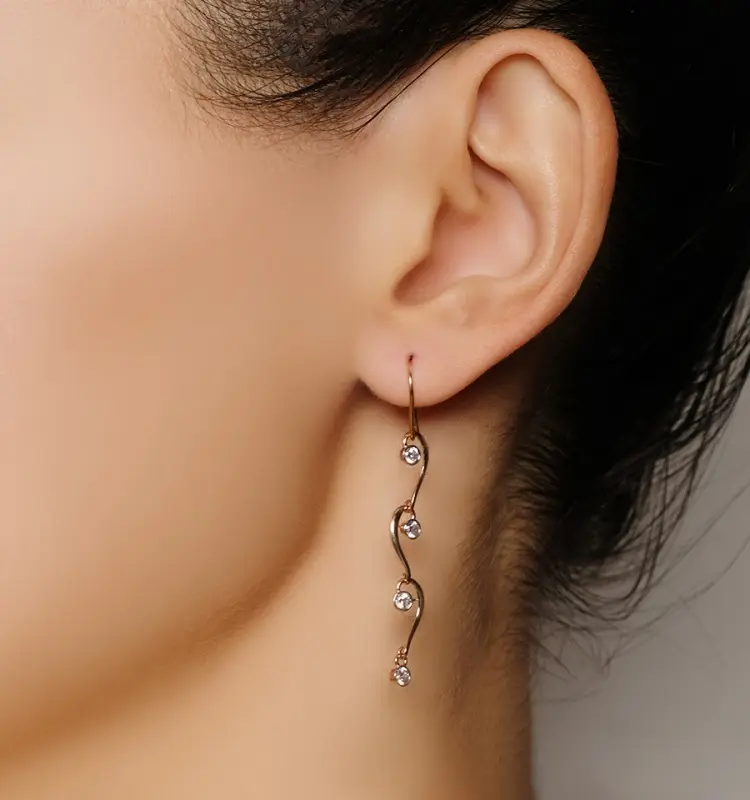 Серьги-цепочки Династия 014912-1102 вес 2.17 г золото, фианит купить,147560