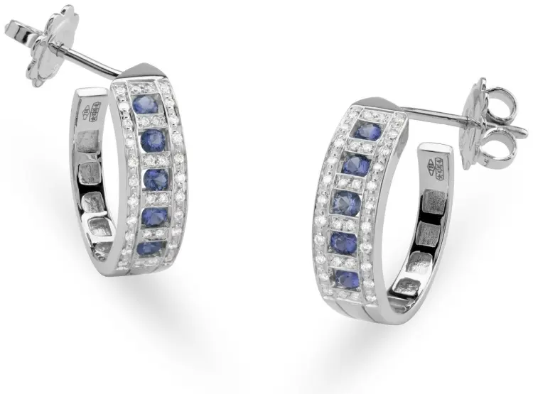 Серьги Damiani 20062797 вес 6.99 г золото, бриллиант, сапфир купить,2683000