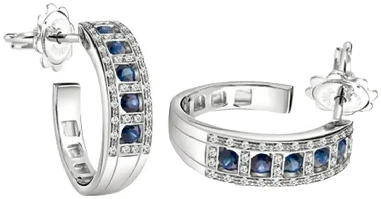 Серьги Damiani 20062797 вес 6.99 г золото, бриллиант, сапфир купить,2683000