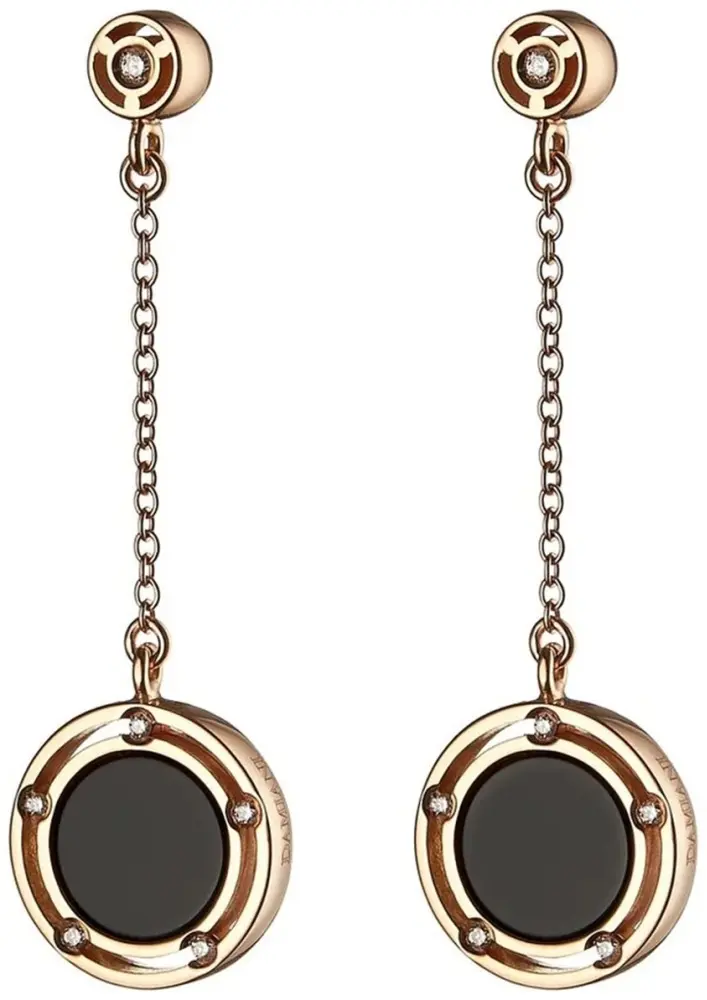 Серьги-цепочки Damiani 20086900 вес 8.1 г золото, бриллиант, оникс купить,NaN