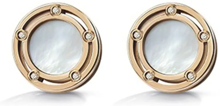 Пусеты Damiani 20080439 вес 6.3 г золото, бриллиант, перламутр купить,2164000