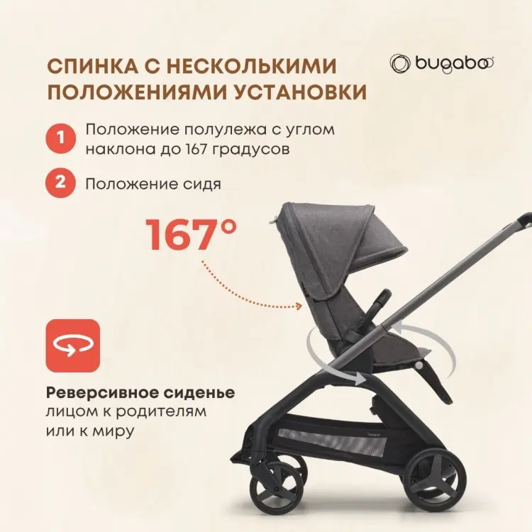 Коляска прогулочная Bugaboo 100176023, серый - ForteMarket Коляска прогулочная Bugaboo 100176023, серый купить,548250