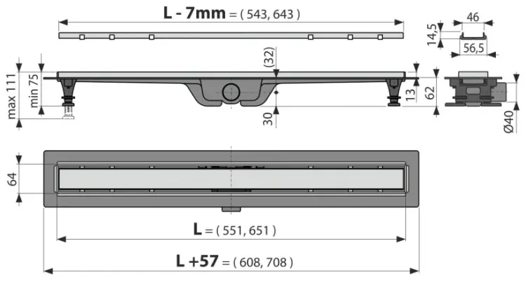 Alcaplast трап APZ20-950 (8х95 см) купить,NaN