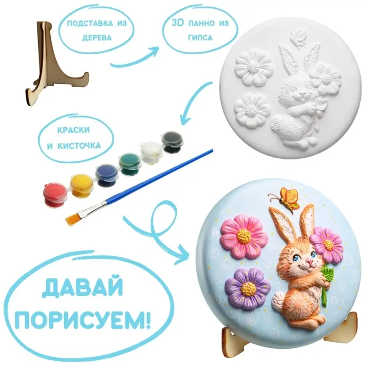 Набор Елочное украшение Bumbaram Панно Зайчик - ForteMarket Набор Елочное украшение Bumbaram Панно Зайчик купить,NaN