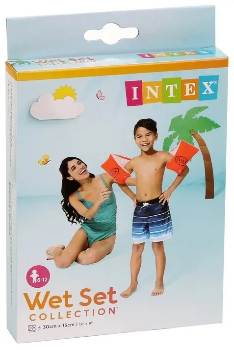 Нарукавники для детей Intex кол-во мест: 2, белый, оранжевый купить,NaN