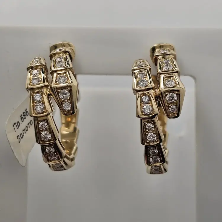 Серьги Deimantas 117310338 вес 12.7 г золото, бриллиант купить,NaN