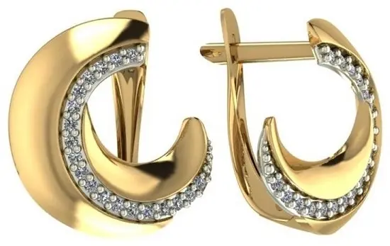 Серьги Санис 01-216497 вес 3.15 г золото, фианит купить,214200