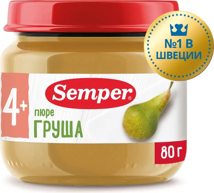 Детское пюре Semper груша 80 г, с 4 месяцев - ForteMarket Детское пюре Semper груша 80 г, с 4 месяцев купить,NaN