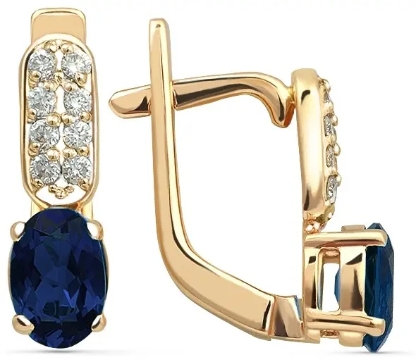 Серьги КРИСТАЛЛ NL887 вес 2.75 г золото, сапфир купить,187000
