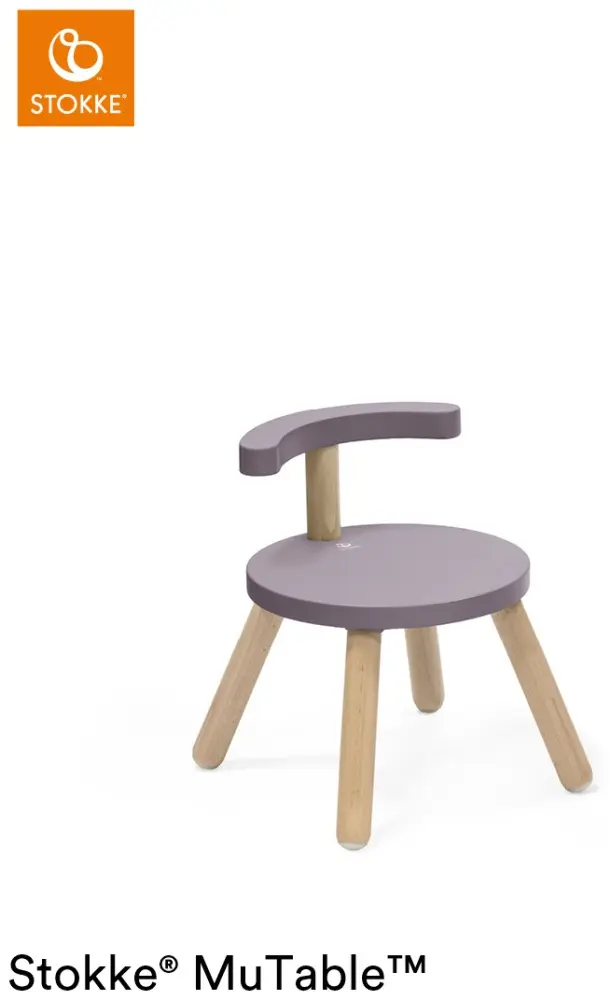 Растущий стульчик Stokke V2 627104, МДФ, массив дерева, металл, 35x35x42 см, сиреневый, коричневый купить,NaN