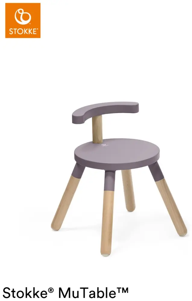 Растущий стульчик Stokke V2 627104, МДФ, массив дерева, металл, 35x35x42 см, сиреневый, коричневый купить,NaN