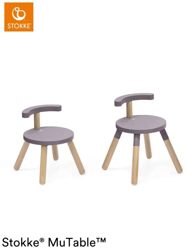 Растущий стульчик Stokke V2 627104, МДФ, массив дерева, металл, 35x35x42 см, сиреневый, коричневый купить,NaN
