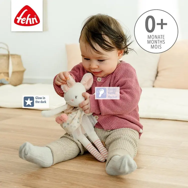 Мягкая игрушка Fehn Мышка, высота 30 см, розовый купить,NaN