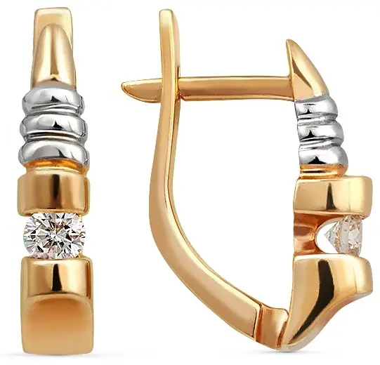 Серьги КРИСТАЛЛ N291300226773 вес 3.59 г золото, фианит купить,244120
