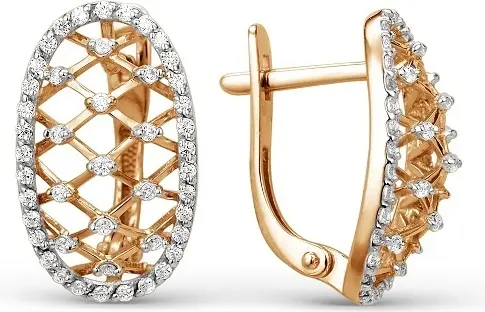 Серьги Династия 001012-1102 вес 2.9 г золото, фианит купить,197200