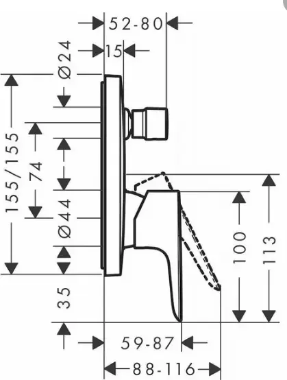 Смеситель для ванны Hansgrohe White House Hansgrohe Talis E 71745140, латунь, цвет бронзовый