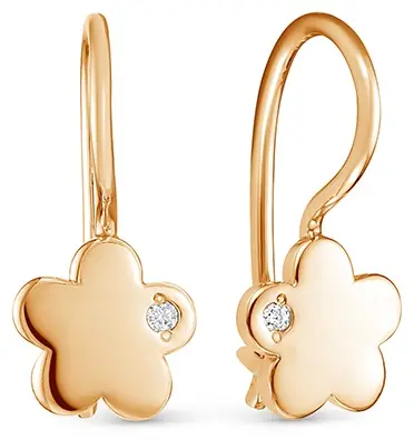 Серьги Zlato Z2-10601 вес 1.74 г золото, фианит купить,118320