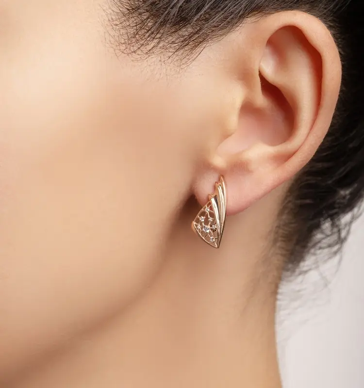 Серьги Династия 012992-1102 вес 2.85 г золото, фианит купить,193800