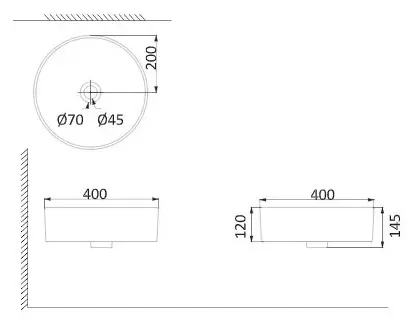 Раковина CREO PU3100 Matte накладная круглая 40х40 см, фаянс купить,NaN