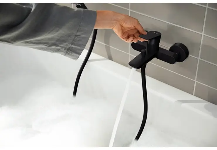 Смеситель для ванны Hansgrohe 72450670, латунь, цвет черный купить,NaN