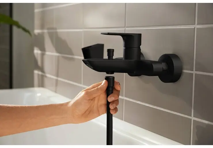Смеситель для ванны Hansgrohe 72450670, латунь, цвет черный купить,NaN